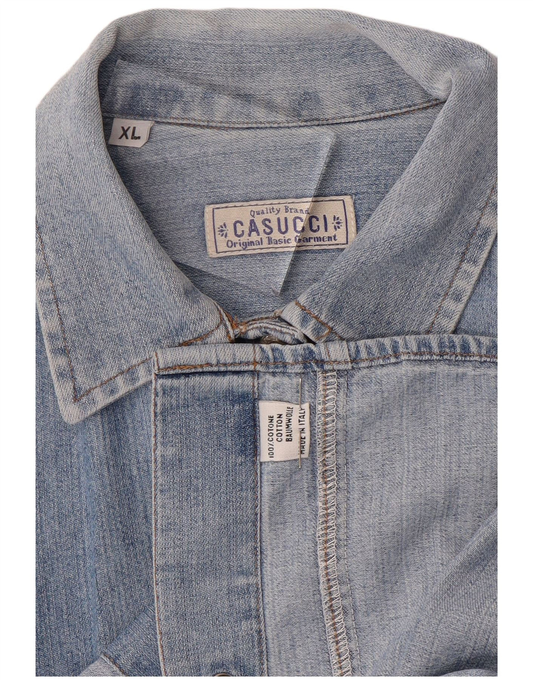 CASUCCI Damen Jeanshemd UK 18 XL Blaue Baumwolle