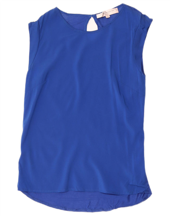 French Connection Damen-Bluse, ärmellos, Größe 40, Blau, Polyester