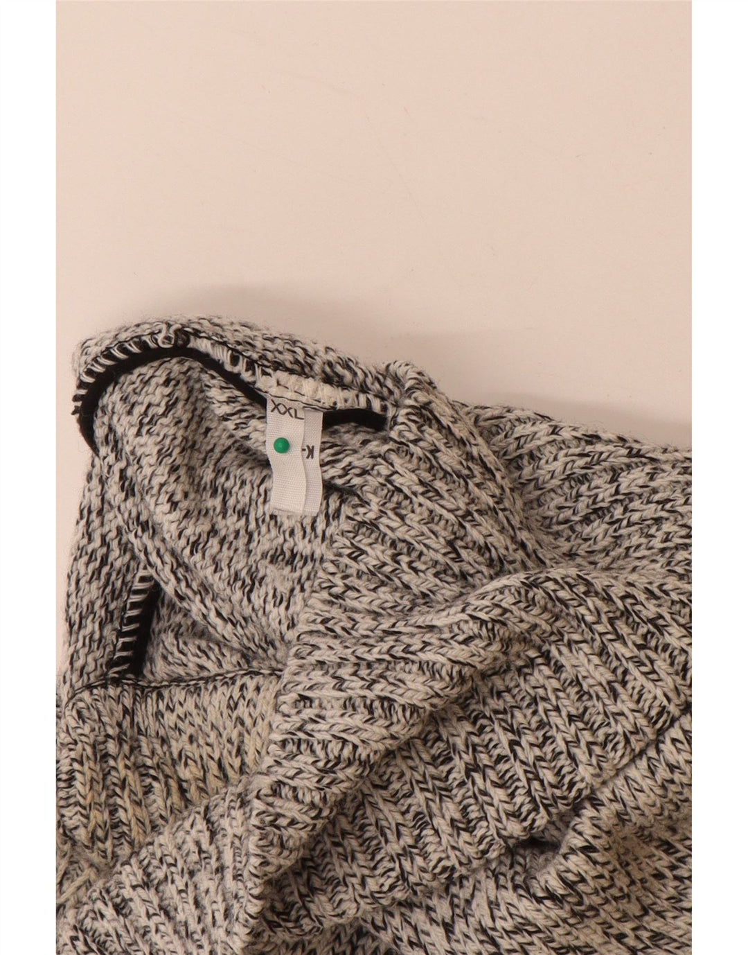 VINTAGE Herren Rollkragenpullover Pullover 2XL Grau Fair Isle Acryl