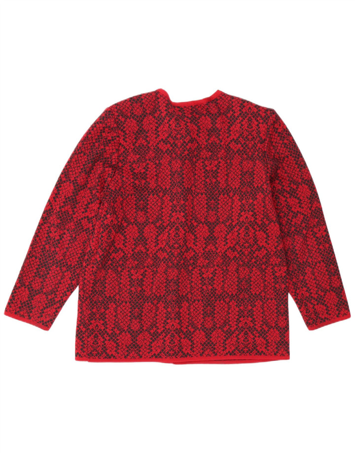 Giuly Damen Strickjacke IT 48 XL Rote Fair-Isle-Wolle