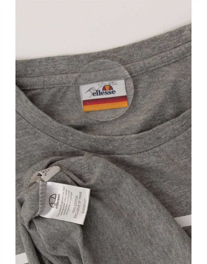 Ellesse Herren-T-Shirt mit Grafik, groß, grau gesprenkelte Baumwolle