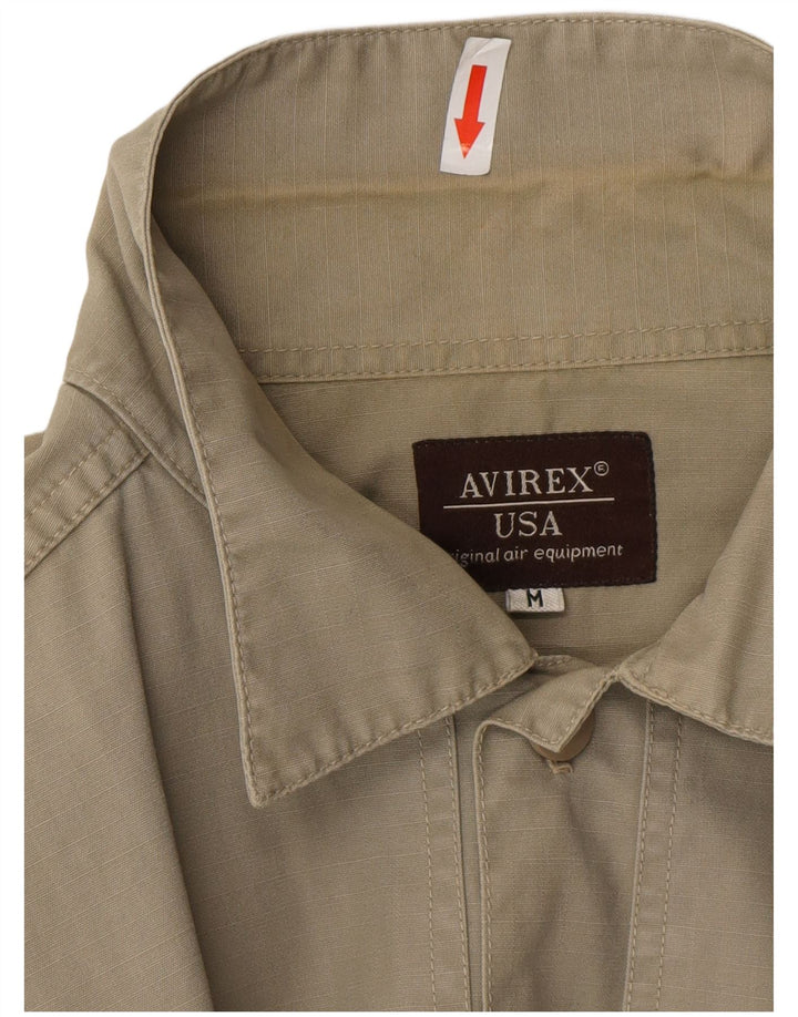 Avirex Herren-Overshirt, locker sitzendes Hemd, mittlere Khaki-Baumwolle