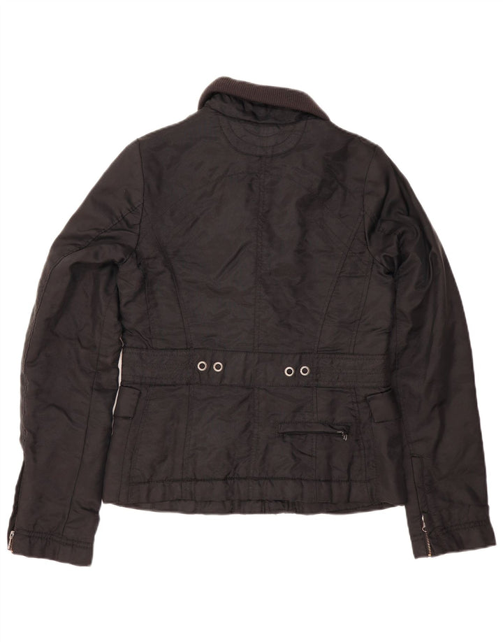 Tommy Hilfiger Damen Utility-Jacke UK 10 Small Schwarz Nylon
