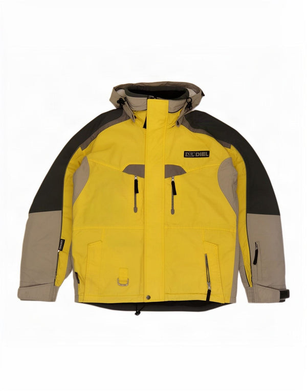 Diel Herren-Skijacke mit Kapuze, UK 38, Mittelgelb, Farbblock