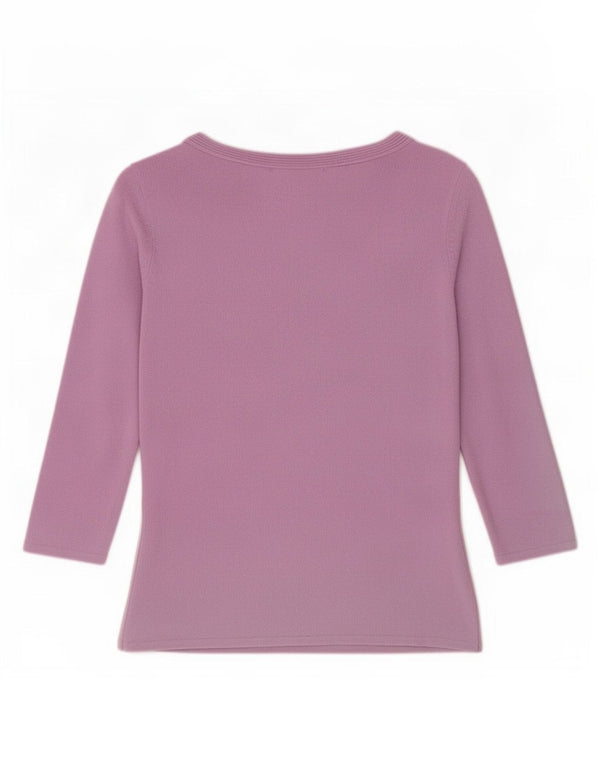Zara Damen Top 3/4 Ärmel UK 12 Mittellila Viskose