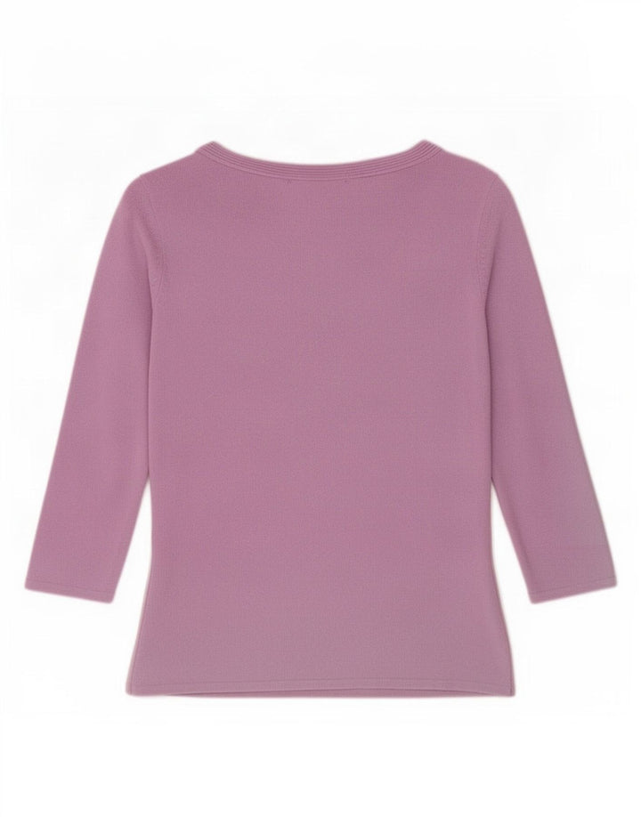 Zara Damen Top 3/4 Ärmel UK 12 Mittellila Viskose