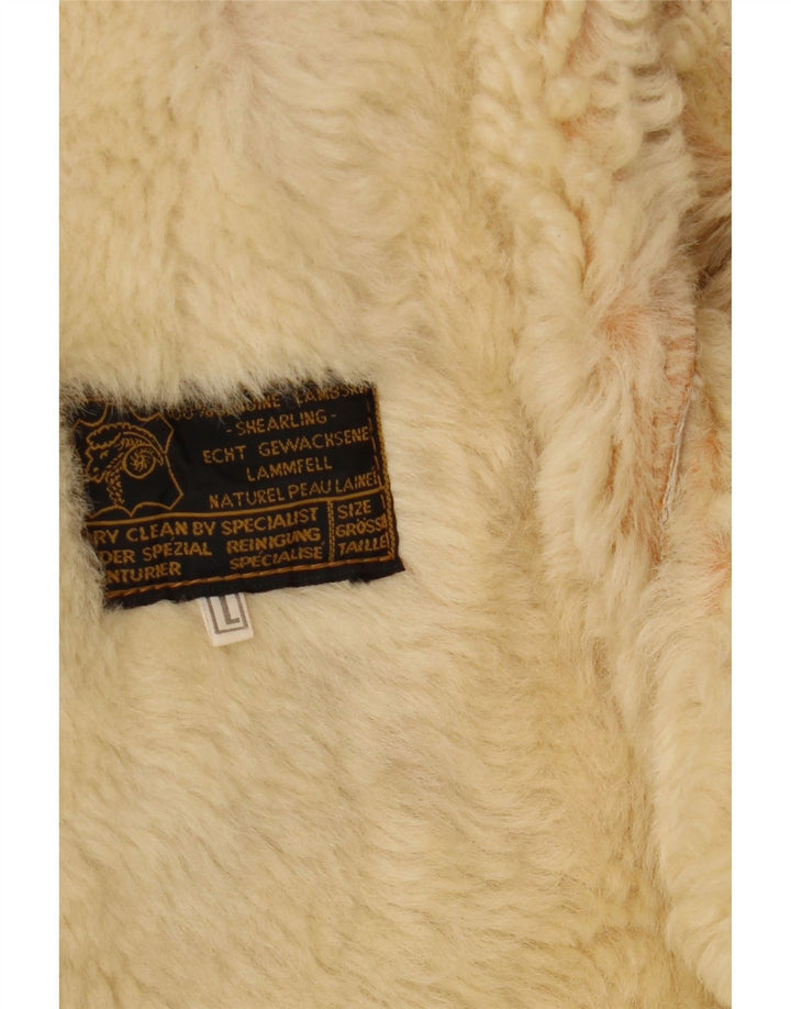 Vintage Herren Shearling Jacke UK 40 Large Beige Shearling