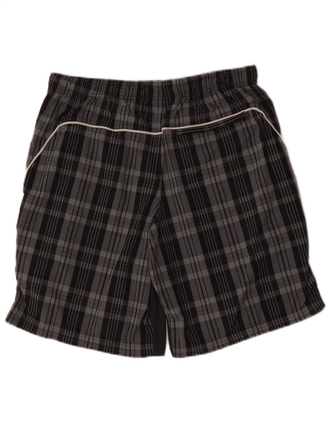 Nike Herren-Sportshorts aus mittelgrauem, kariertem Polyester