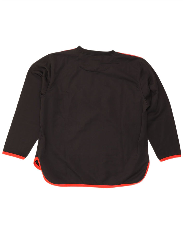 VINTAGE Herren-Pullover-Trainingsanzugoberteil, großes schwarzes Farbblock-Polyester