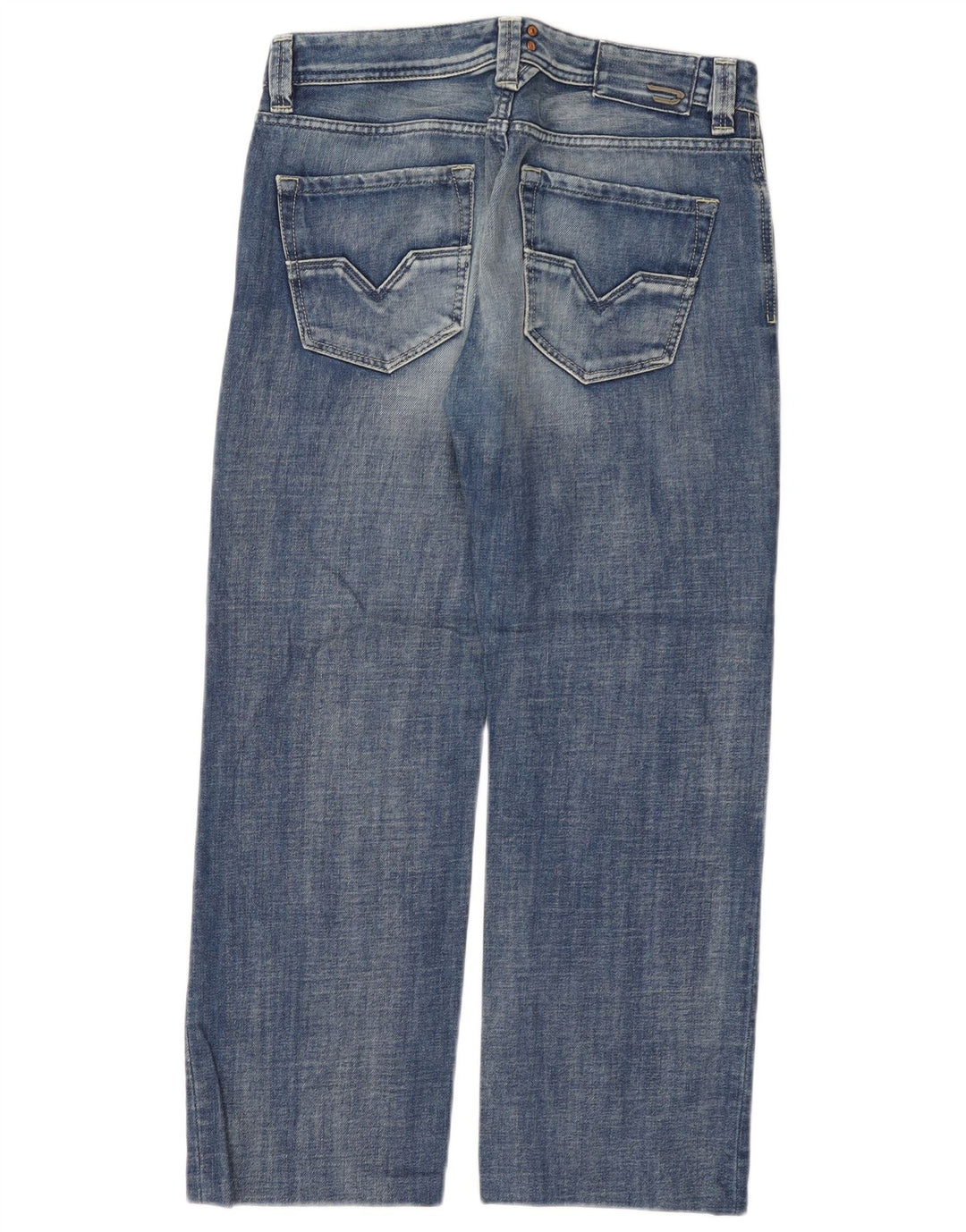 DIESEL Herren Larkee Straight Jeans W30 L27 Blaue Baumwolle