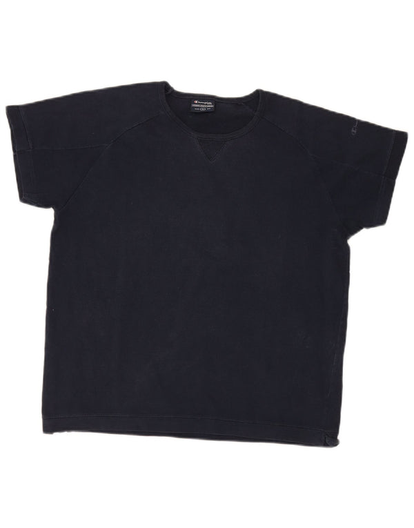 Champion Damen T-Shirt Top UK 16 Large Marineblau Baumwolle