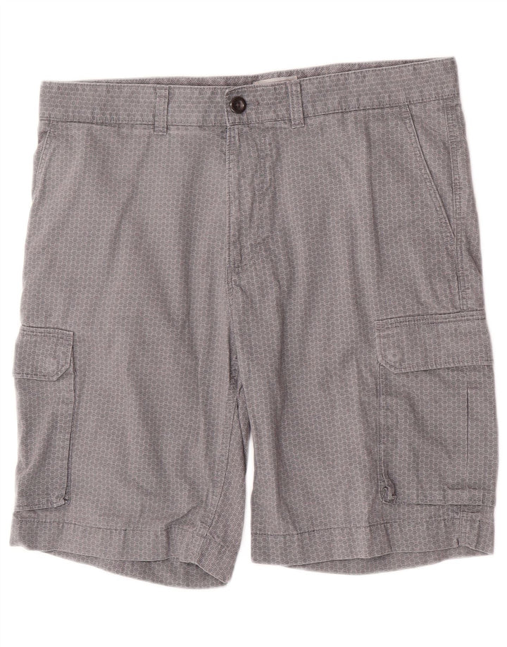 Marks & Spencer Herren-Cargo-Shorts, W34, groß, graue geometrische Baumwolle