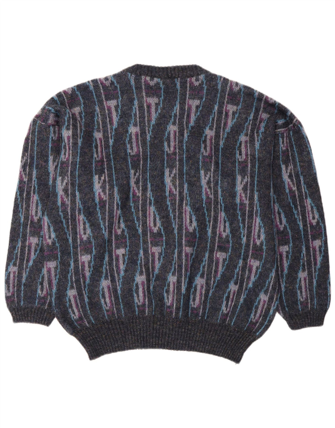 Vintage Herren Pullover mit Rundhalsausschnitt IT 50 Medium Mehrfarbig Geometrisch