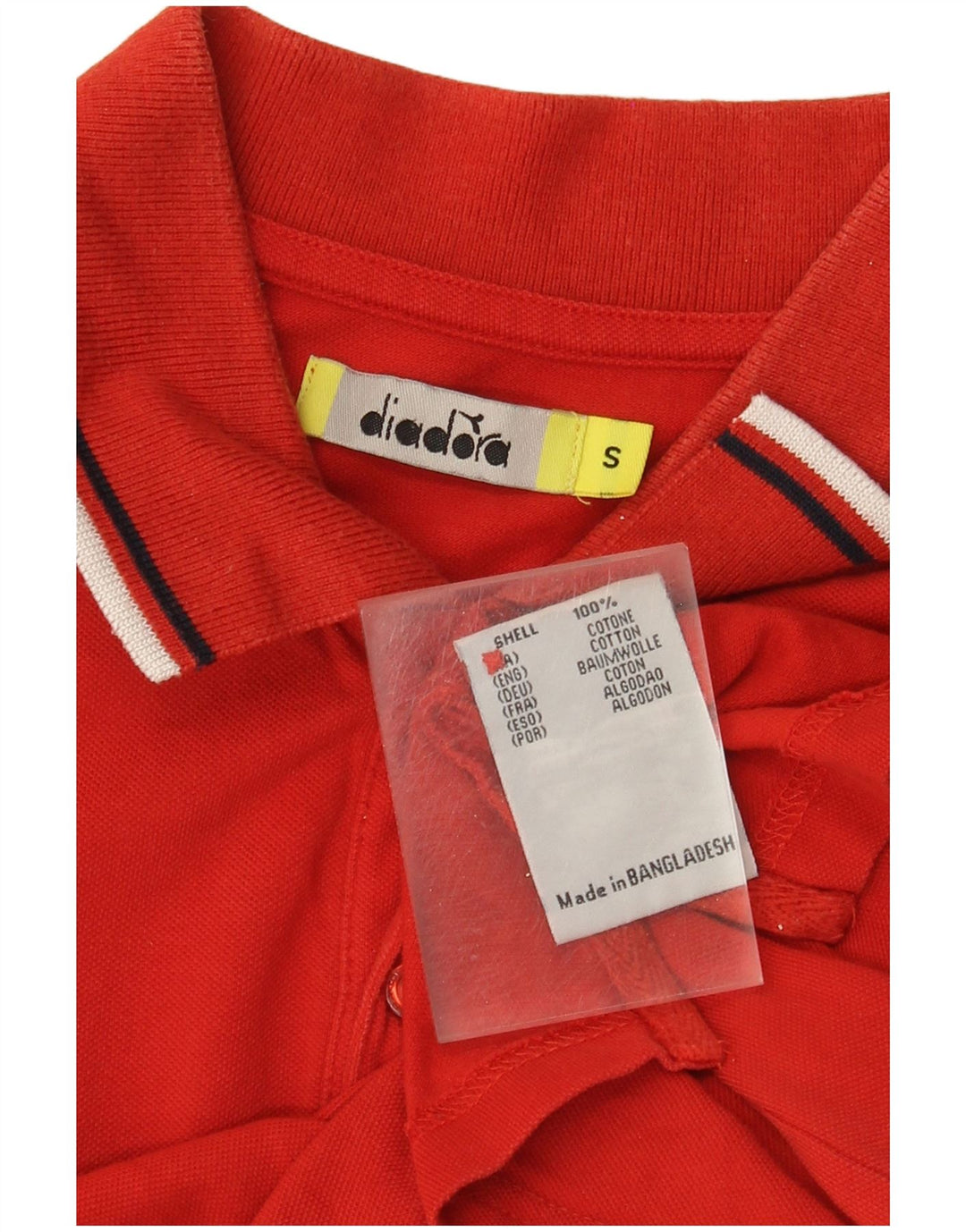 Diadora Herren-Poloshirt, kleine rote Baumwolle