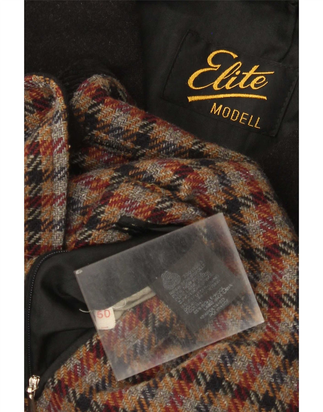 Elite Herrenmantel IT 50 Large Schwarz Schurwolle