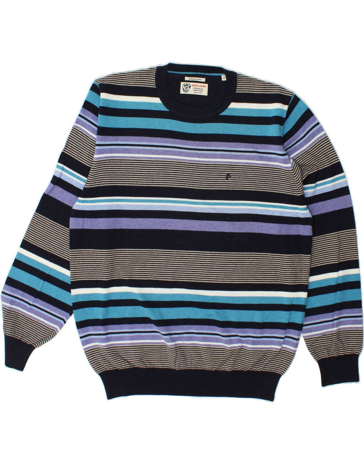 PIERRE CARDIN Mens Heritage Crew Neck Jumper Sweater Medium Multicoloured Vintage Pierre Cardin and Second-Hand Pierre Cardin from Messina Hembry 