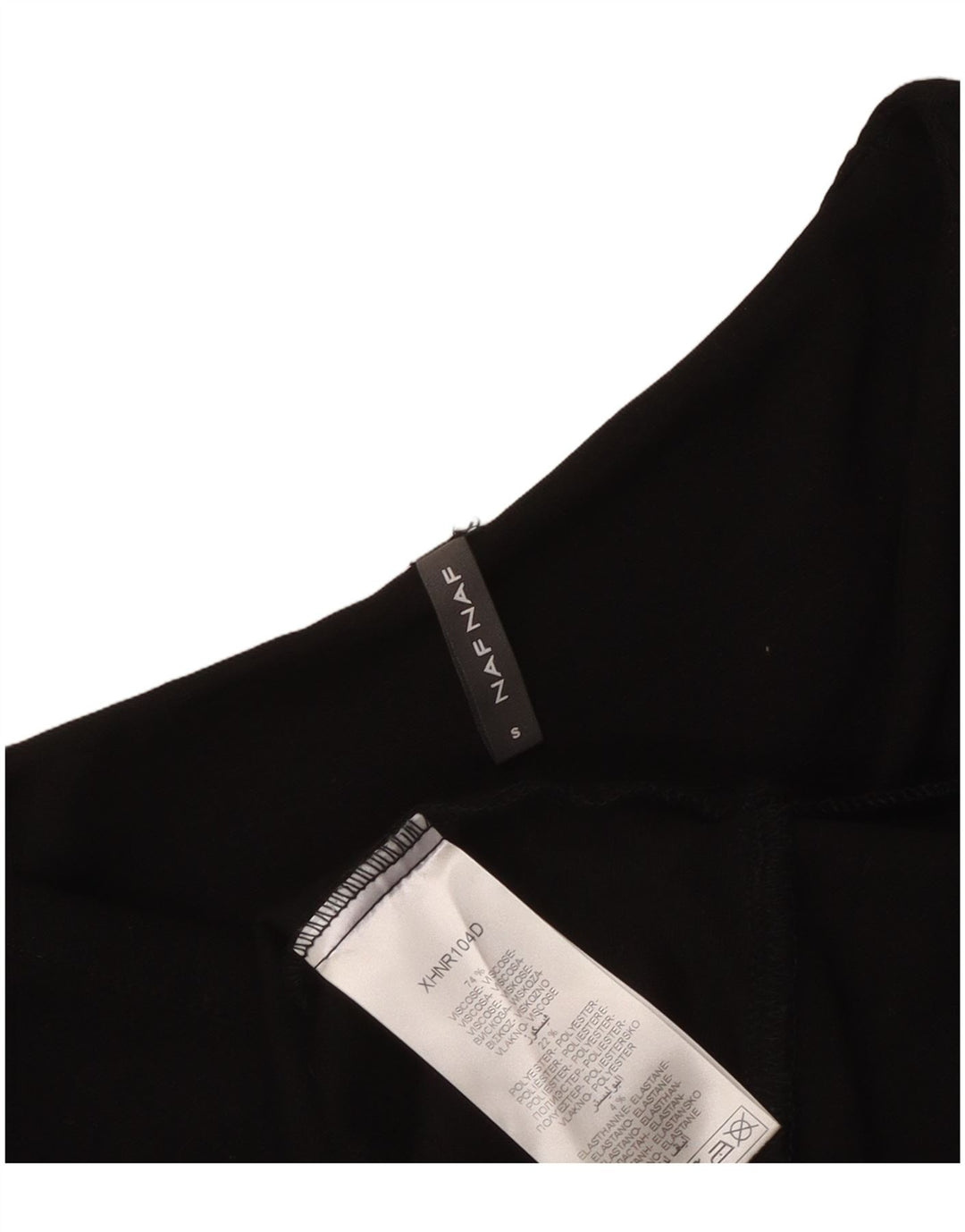 Naf Naf Damen Basic-Kleid mit 3/4-Ärmeln, Größe S, Schwarz, Viskose