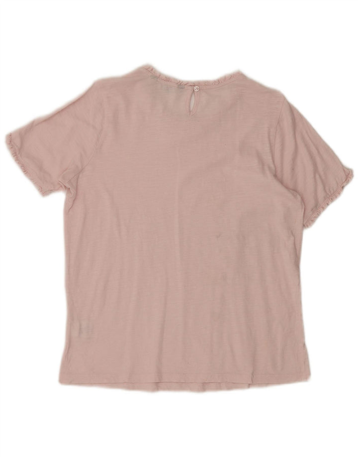CREW CLOTHING Damen Blusentop UK 10 Small Rosa Baumwolle