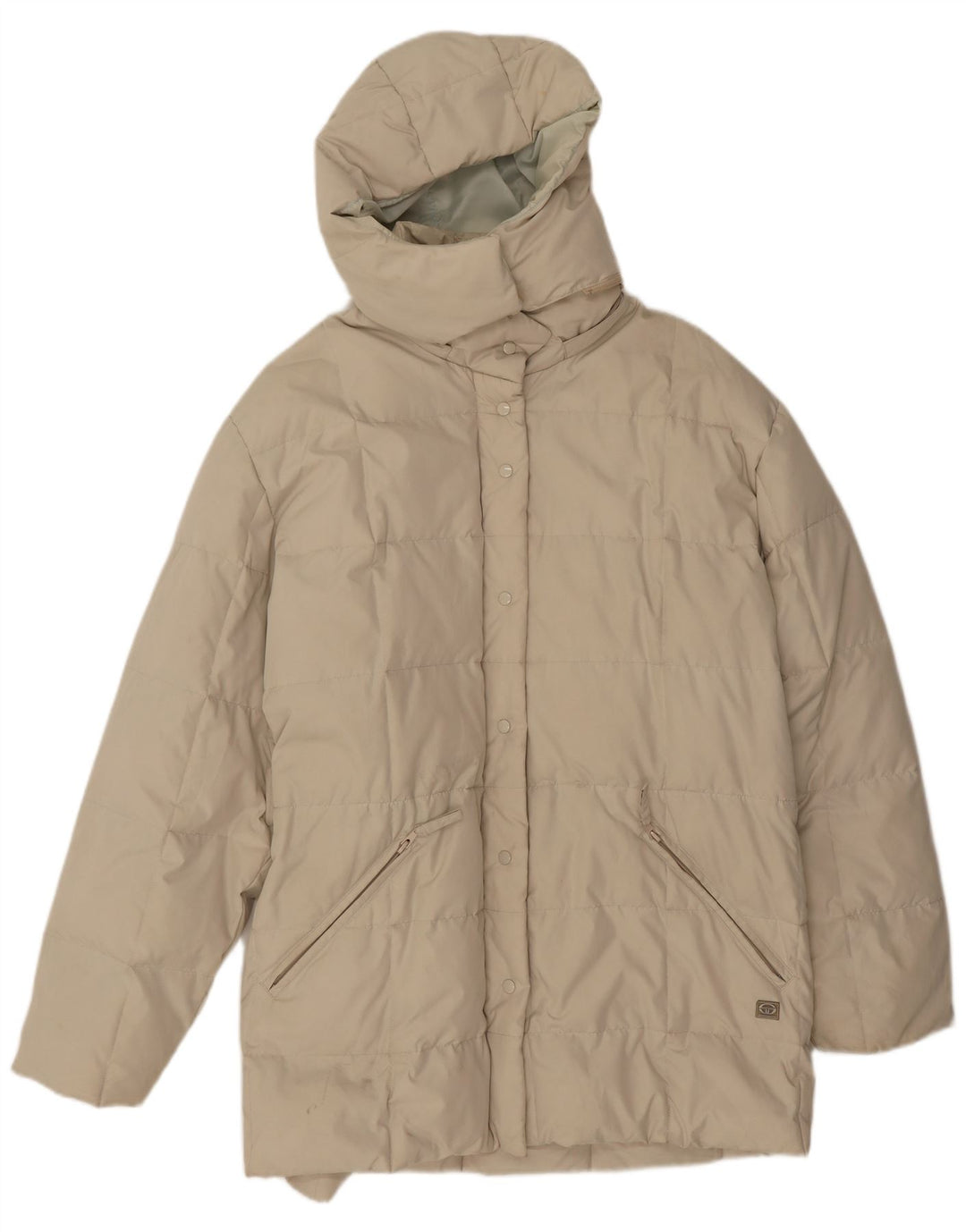 Sergio Tacchini Wattierter Damenmantel mit Kapuze UK 20 2XL Beige