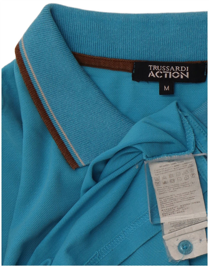 TRUSSARDI Herren-Poloshirt aus mittelblauer Baumwolle