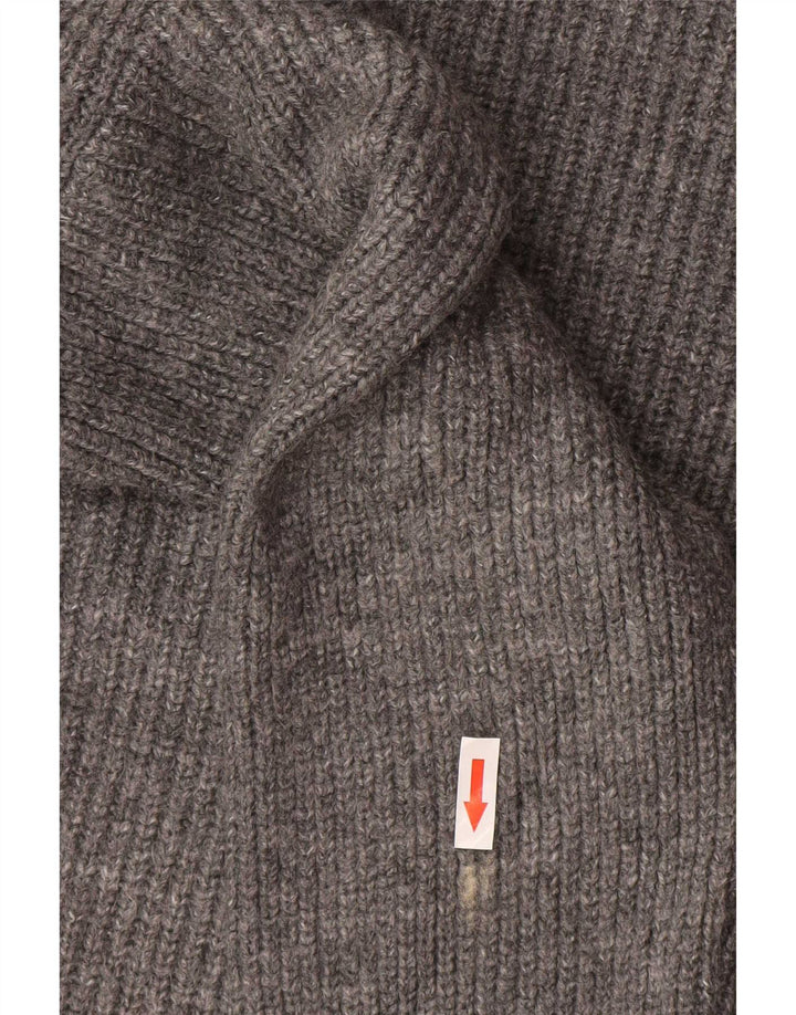 Zara Damen-Pullover mit Kapuze, übergroß, Gr. 14, Mittelgrau, Acryl