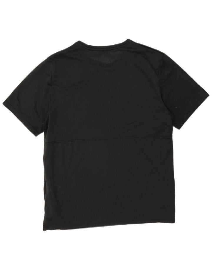 Nike Herren Dri Fit Durchsichtiges T-Shirt-Oberteil Mittelschwarzes Polyester