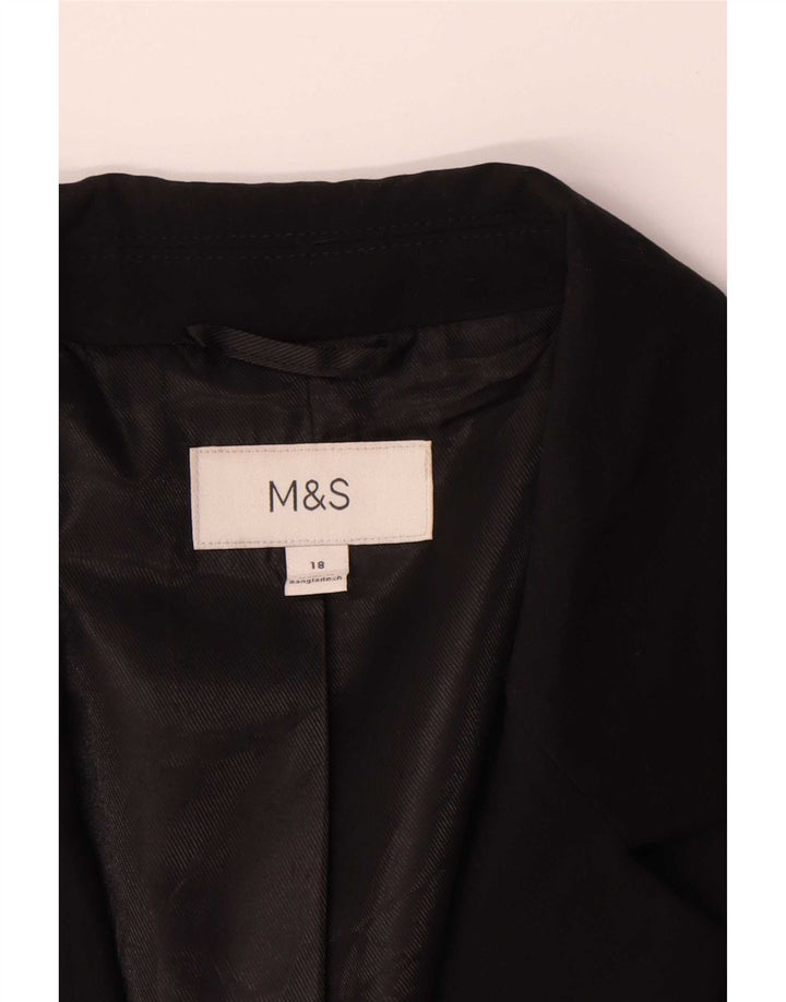 Marks & Spencer Damen-Blazer mit 1 Knopf, UK 18, XL, Schwarz, Polyester
