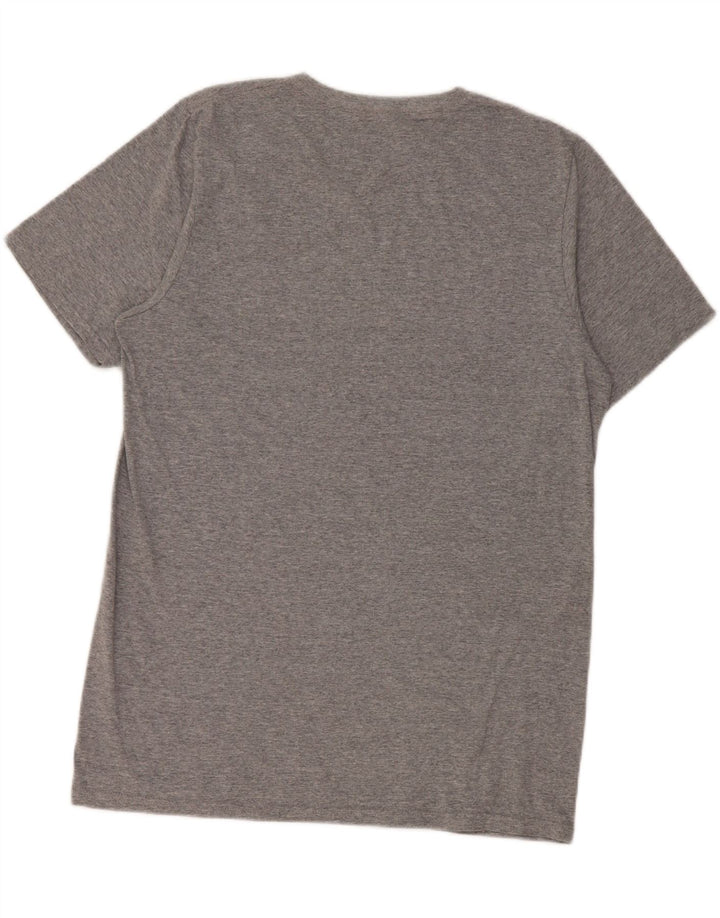 Russell Athletic Herren-T-Shirt-Oberteil aus mittelgrau gesprenkelter Baumwolle