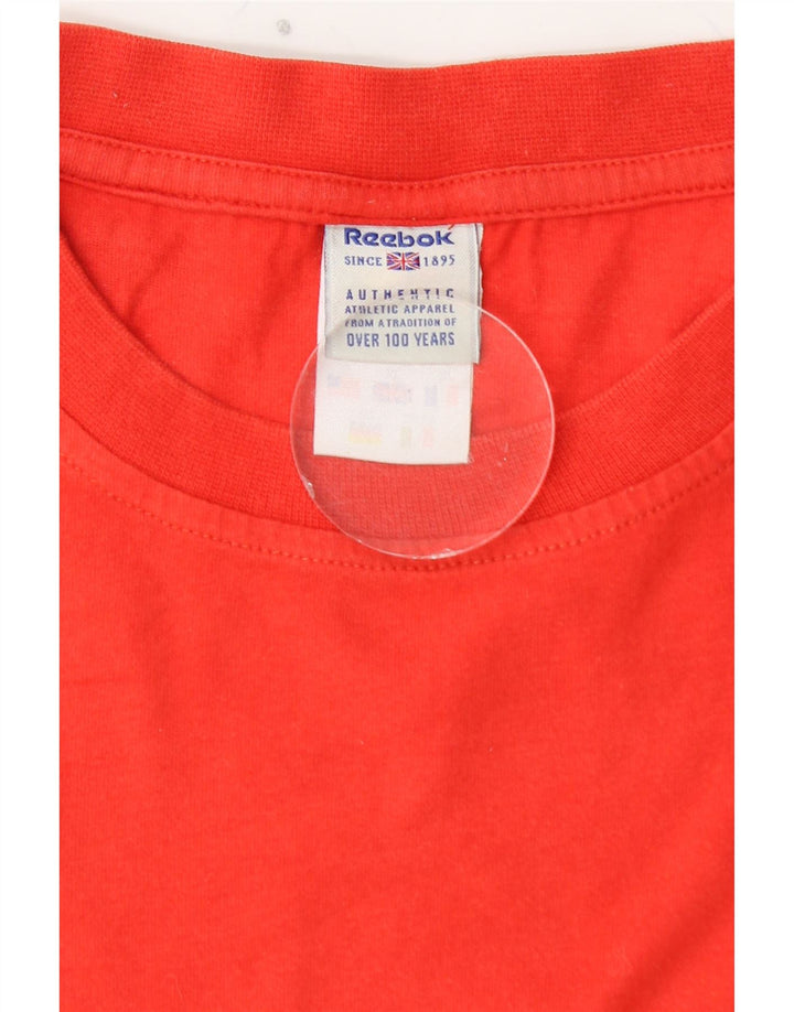 REEBOK Herren-T-Shirt mit Grafik, Größe L, aus roter Baumwolle