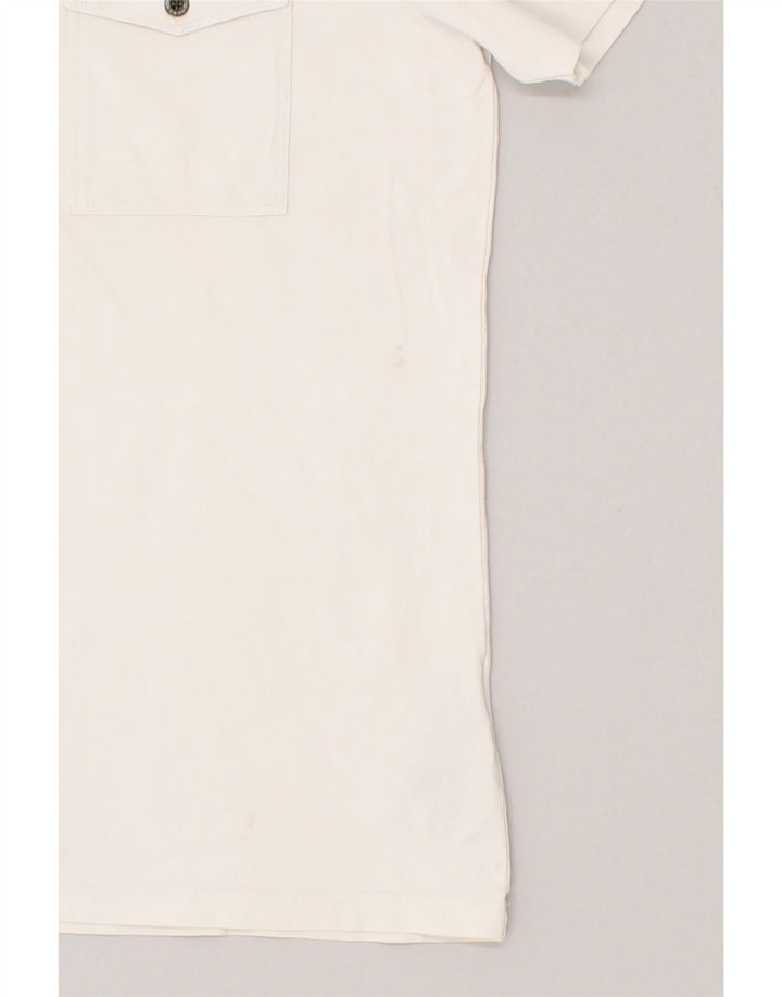 GUESS Mens Slim Polo Shirt XL White Cotton Vintage Guess and Second-Hand Guess from Messina Hembry 