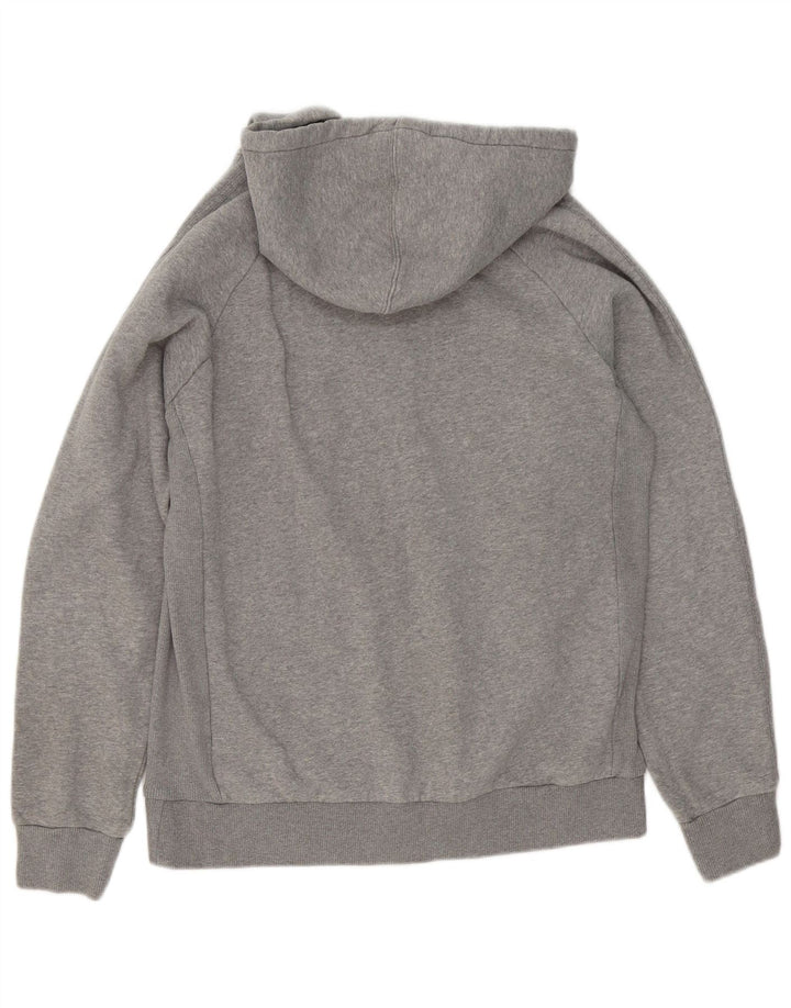Adidas Herren-Kapuzenpullover mit Reißverschluss, mittelgrau gefleckte Baumwolle