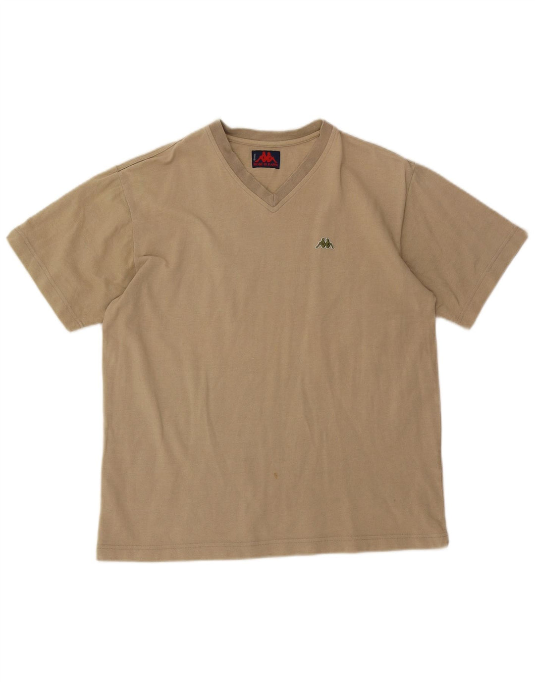 Kappa Herren T-Shirt Top Large Beige Baumwolle