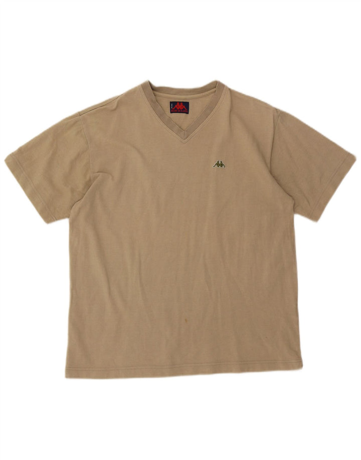 Kappa Herren T-Shirt Top Large Beige Baumwolle