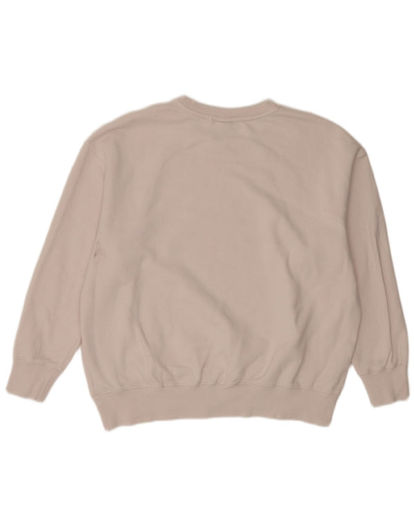 Nike Womens Graphic Oversized Sweatshirt Pullover UK 14 Mittelweiße Baumwolle