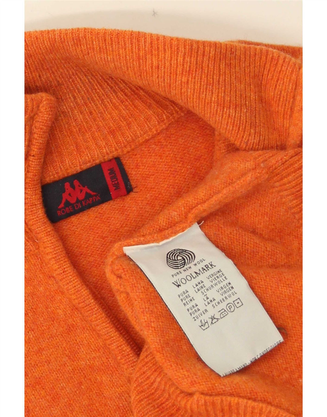 Kappa Herren-Pullover mit Reißverschluss am Hals, mittelorange Wolle