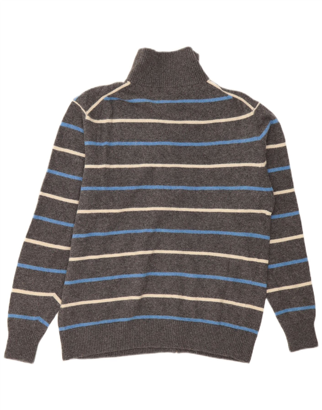 Kappa Herren-Cardigan-Pullover 2XL grau gestreifte Wolle