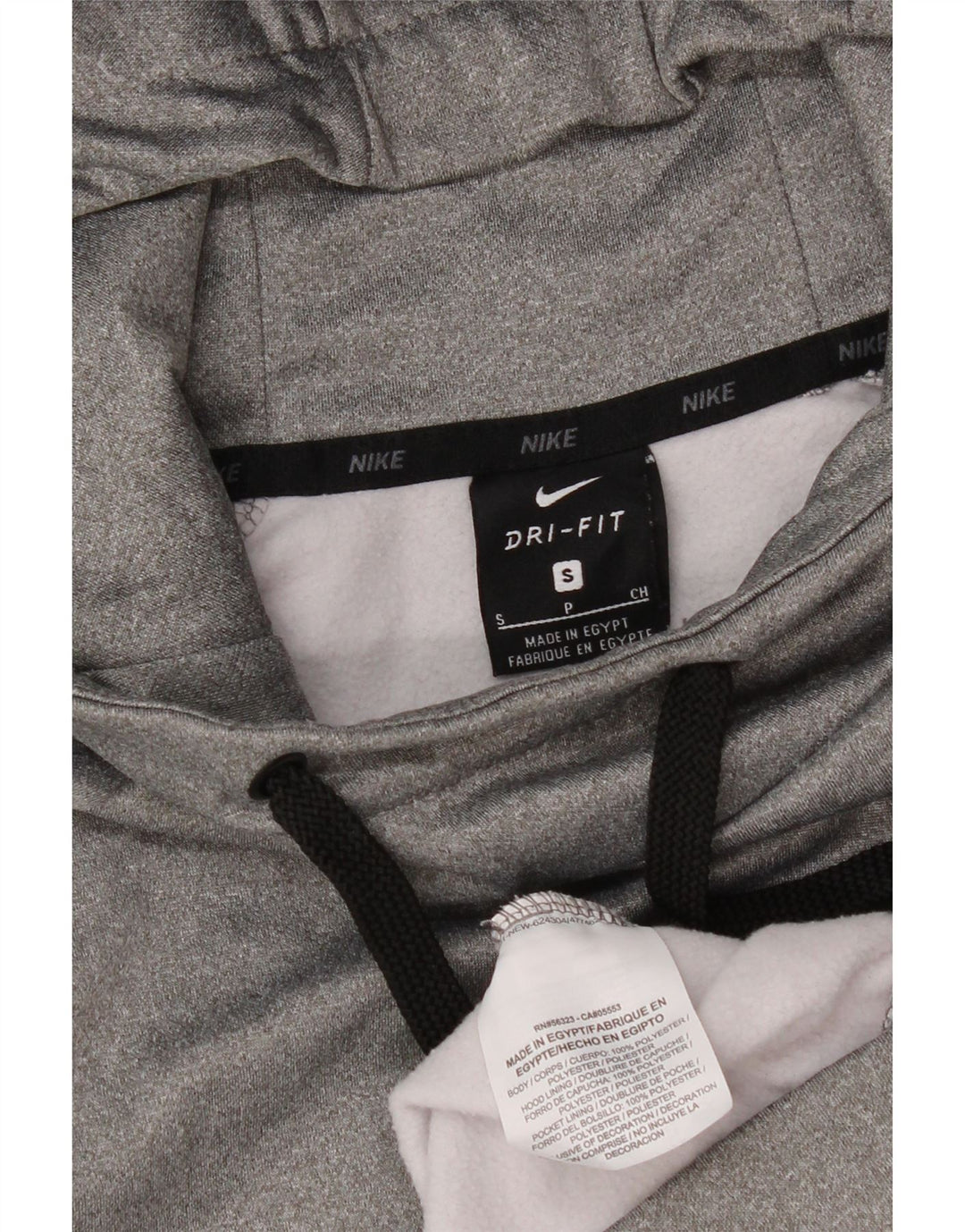 Nike Herren Dri Fit Kapuzenpullover, klein, grau, Polyester