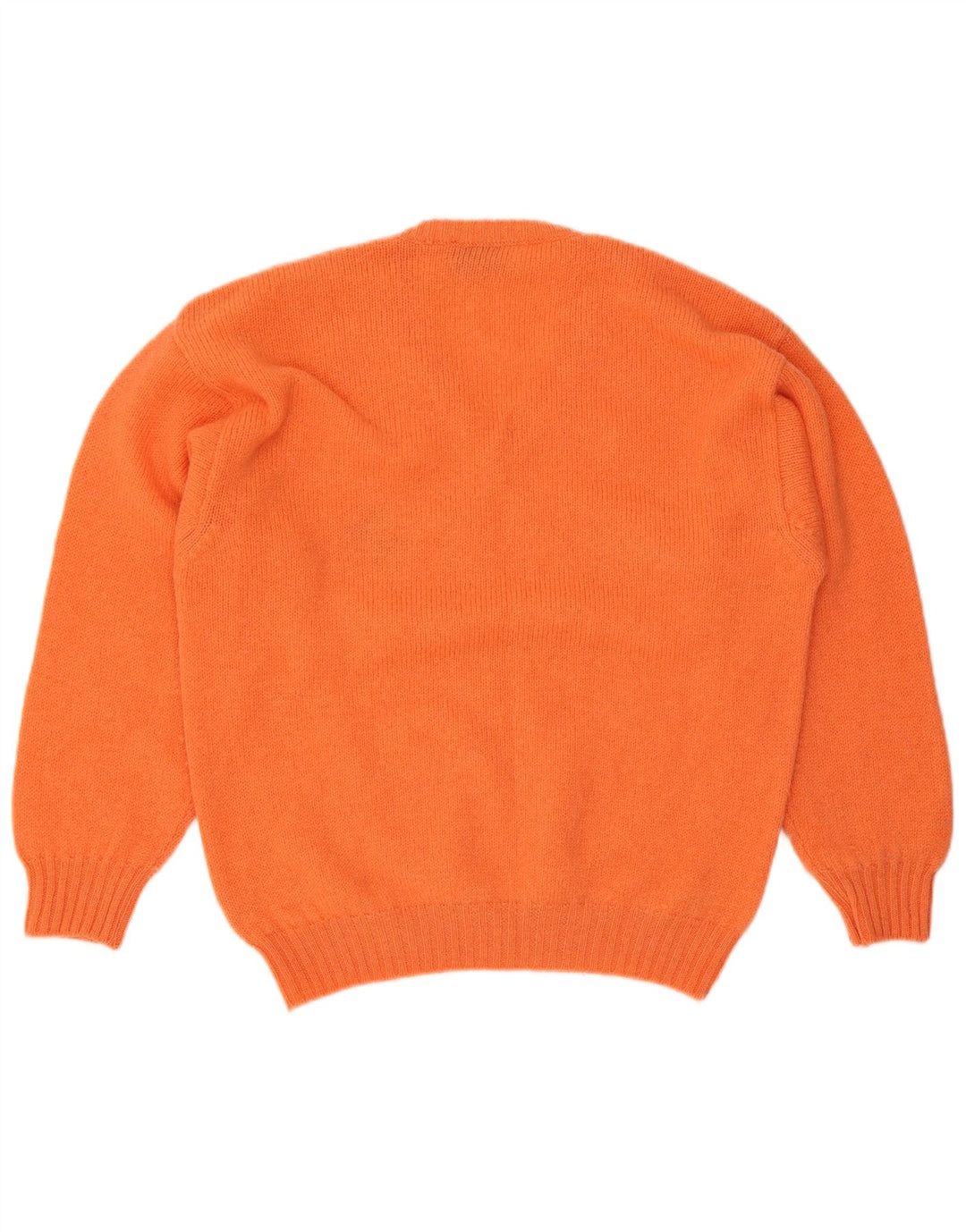 Vintage Herren V-Ausschnitt Pullover Pullover Große Orange Wolle