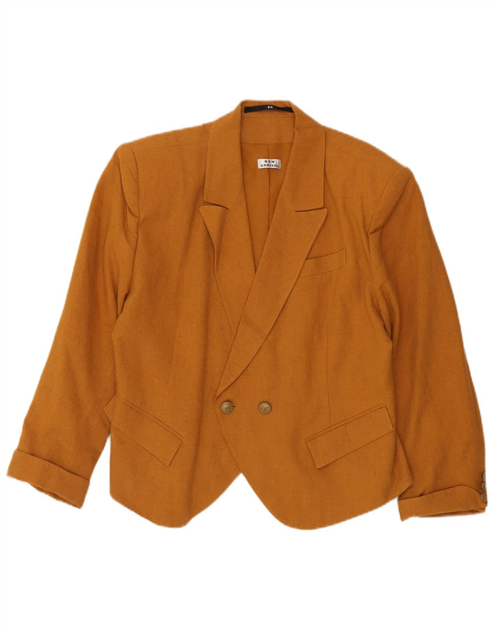 Neu eingetroffene zweireihige Damen-Blazerjacke aus mittelbeiger Wolle in UK-Gr. 14
