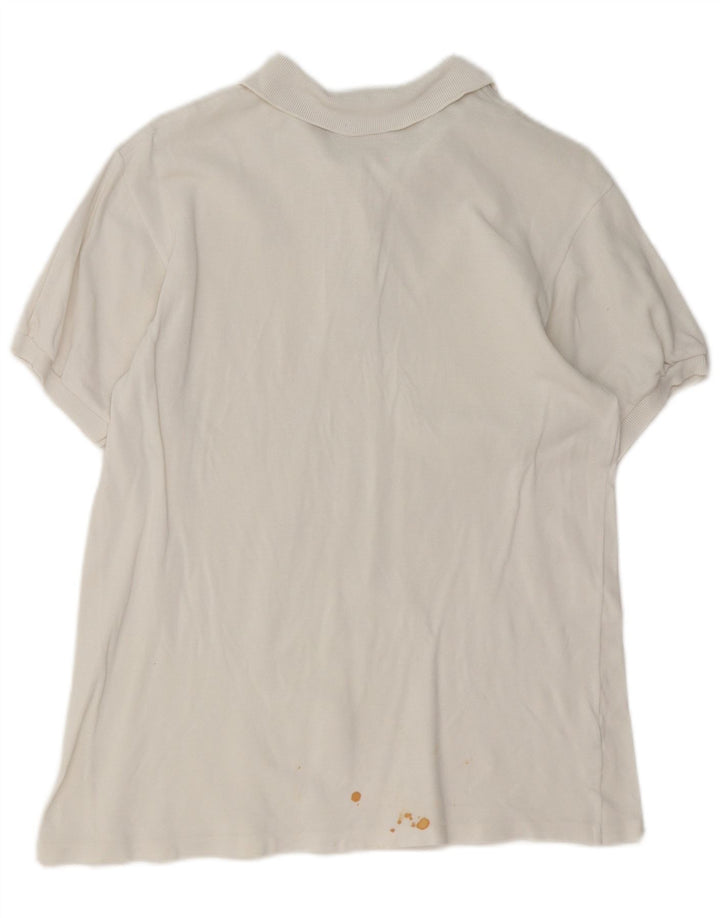 Lacoste Damen Poloshirt Größe 46 XL Weiße Baumwolle