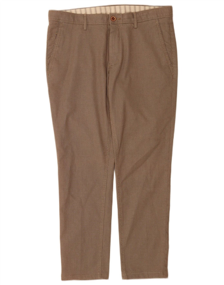 Massimo Dutti Herren Chinohose EU 40 Medium W31 L27 Braun Geometrisch