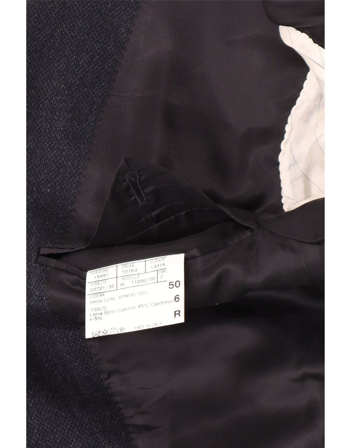 Canali Herren-Blazer mit 2 Knöpfen, IT 50, große marineblaue Wolle