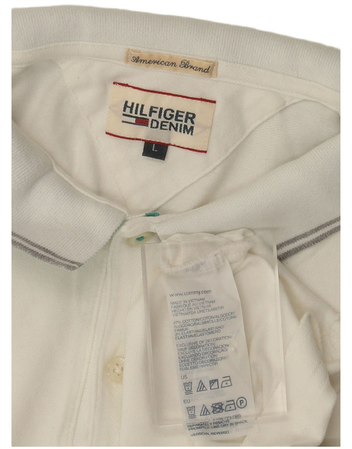 Tommy Hilfiger Jungen-Poloshirt, 15–16 Jahre, groß, weiße Baumwolle