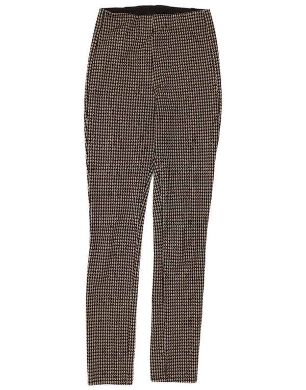 Zara Damen Leggings UK 14 Medium Schwarz Hahnentritt