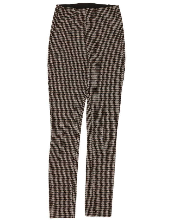 Zara Damen Leggings UK 14 Medium Schwarz Hahnentritt