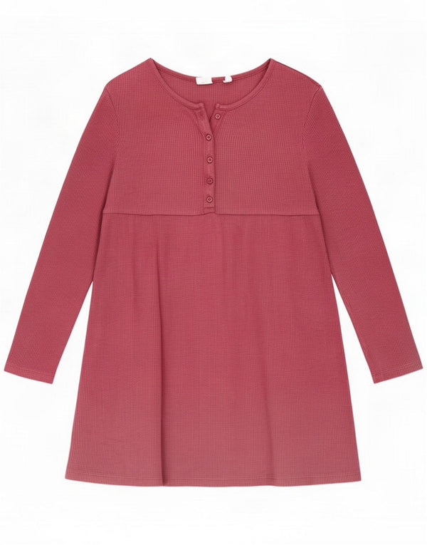 Gap Mädchen Langarm-Basic-Kleid 8–9 Jahre Mittelrosa Baumwolle
