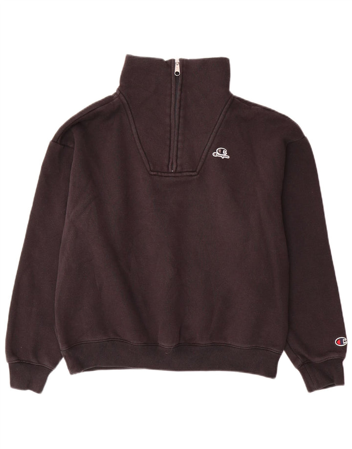 Champion Damen-Sweatshirt in Übergröße mit Reißverschluss, Gr. 10, Größe S, Schwarz