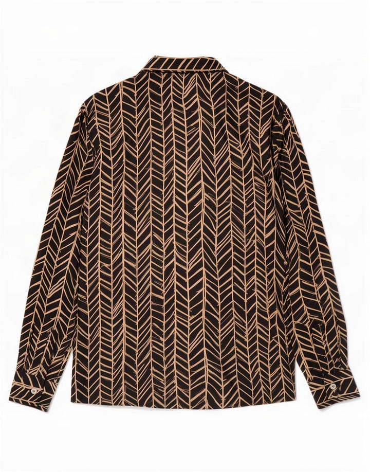Iceberg Damen Hemdbluse IT 44 Mittelschwarze geometrische Seide
