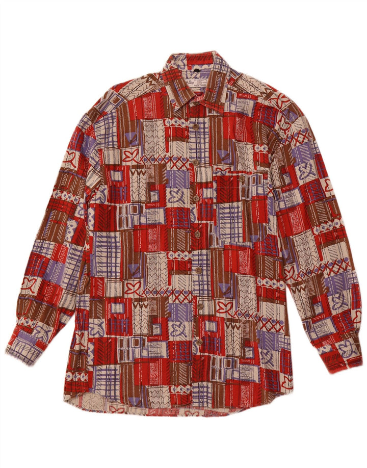 Angelo Litrico Herren-Cordhemd, Größe 37/38, kleine rote Patchwork-Baumwolle