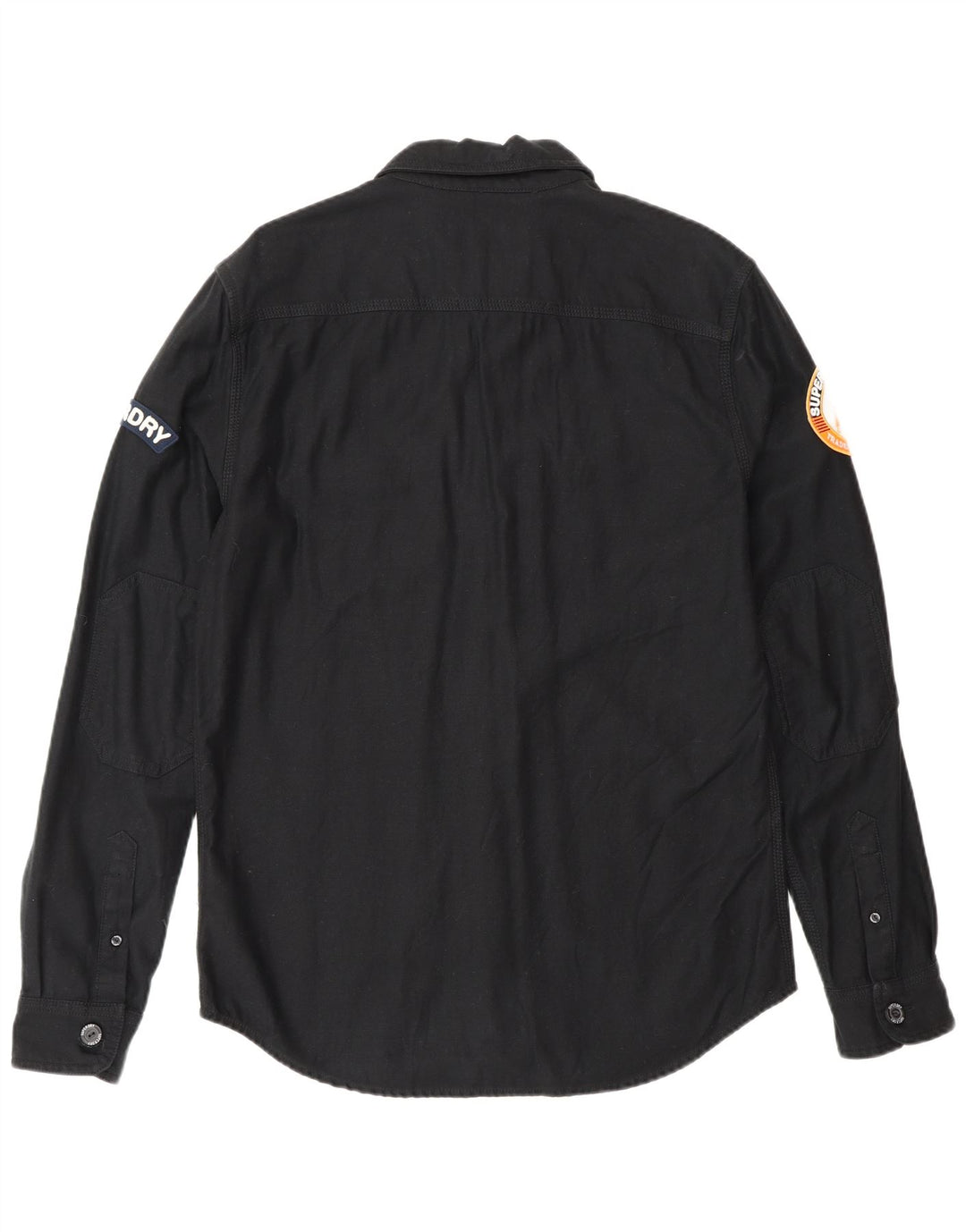 Superdry Herren-Militärhemd, groß, aus schwarzer Baumwolle